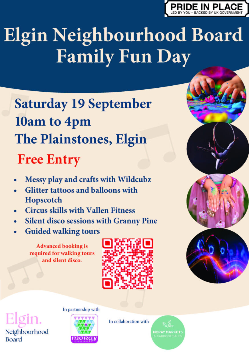 Free family fun day in Elgin - head along to find out about Elgin Neighbourhood Board
