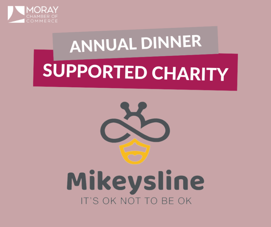 Mikeysline announced as supported charity for 21st Moray Chamber Annual Dinner