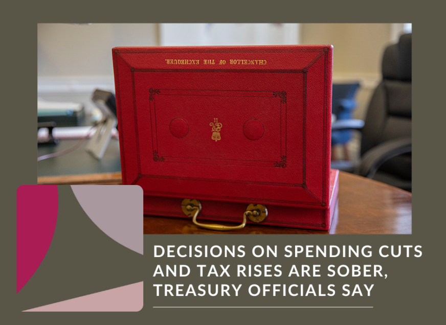 The chancellor and PM are facing "sober" decisions on potential spending cuts and tax rises