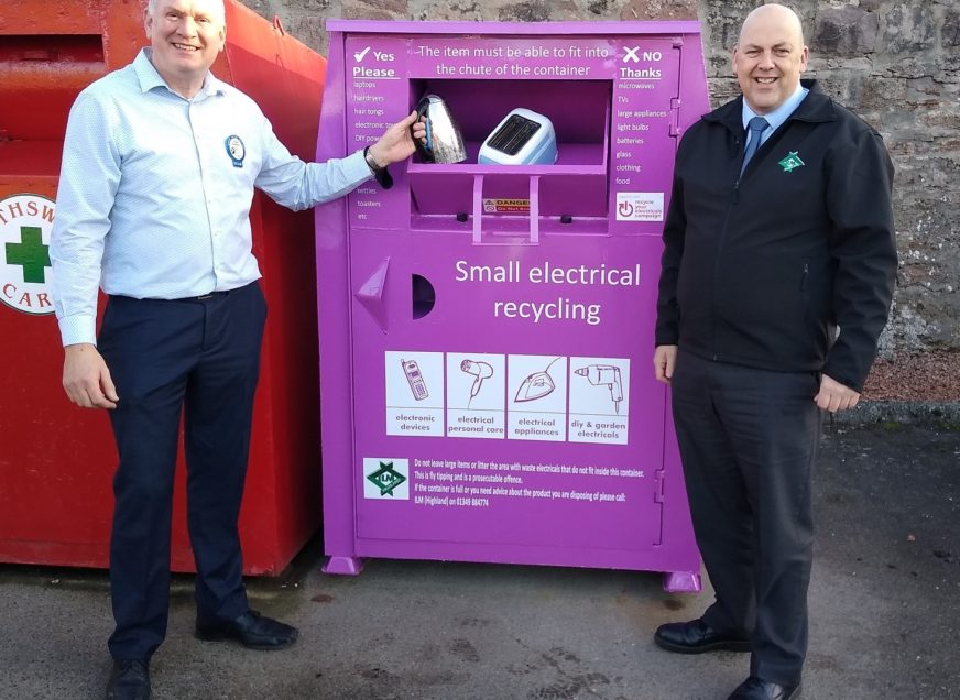Highland residents can help the environment and vulnerable members of their local community by donating their old small electricals