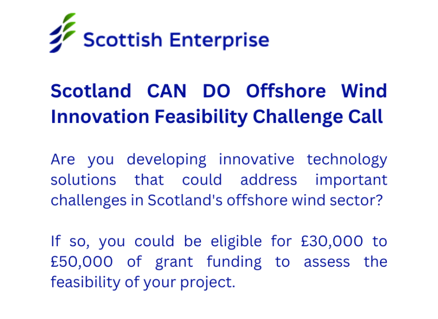 Scotland CAN DO Offshore Wind Innovation Feasibility Challenge Call