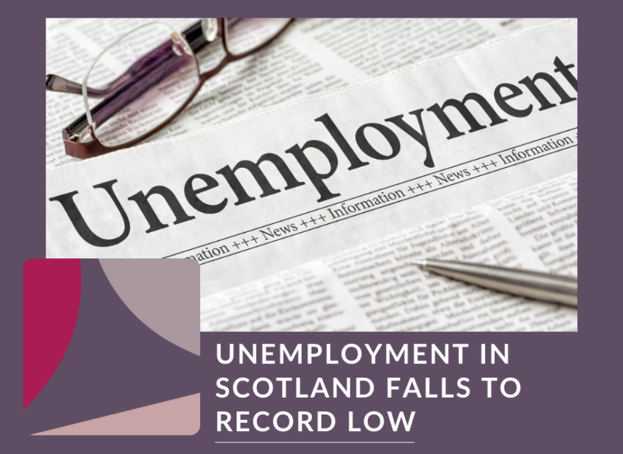 Unemployment in Scotland falls to record low