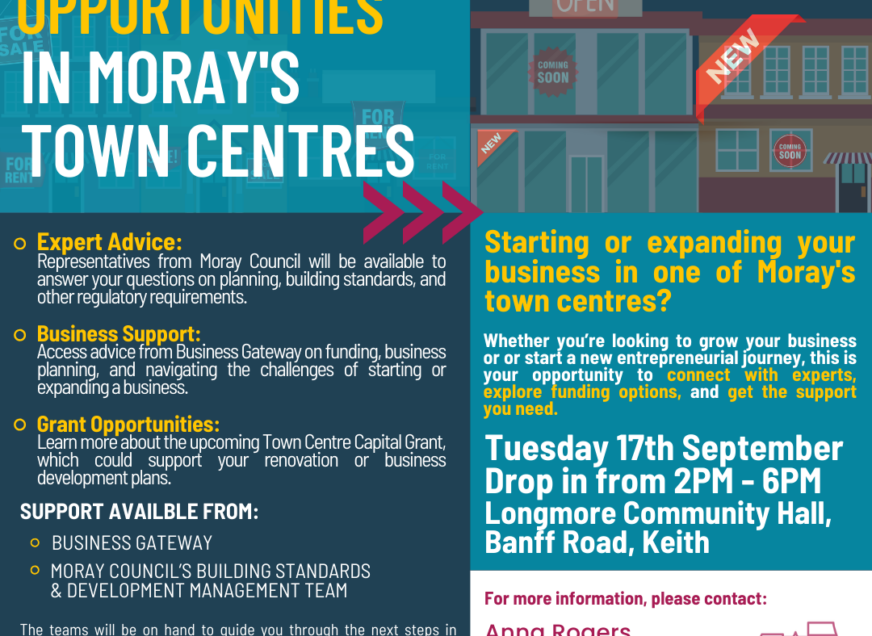 Starting or Expanding Your Business in Moray's Town Centres