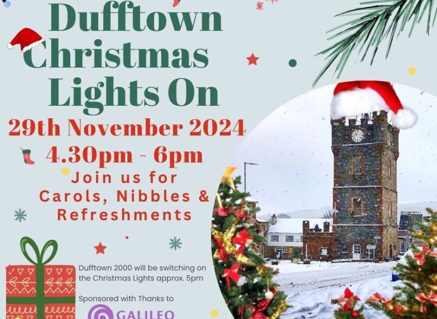 DUFFTOWN CHRISTMAS LIGHTS SWITCH ON TAKING PLACE ON 29 NOVEMBER TO BE SPONSORED BY DORENELL EXTENSION WIND FARM DEVELOPER