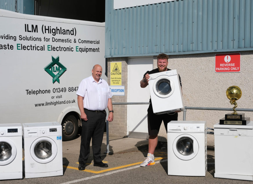 ILM Highland | World’s Strongest Man helps ILM Highland celebrate 2,054 tonnes of electrical recycling in last 12 months